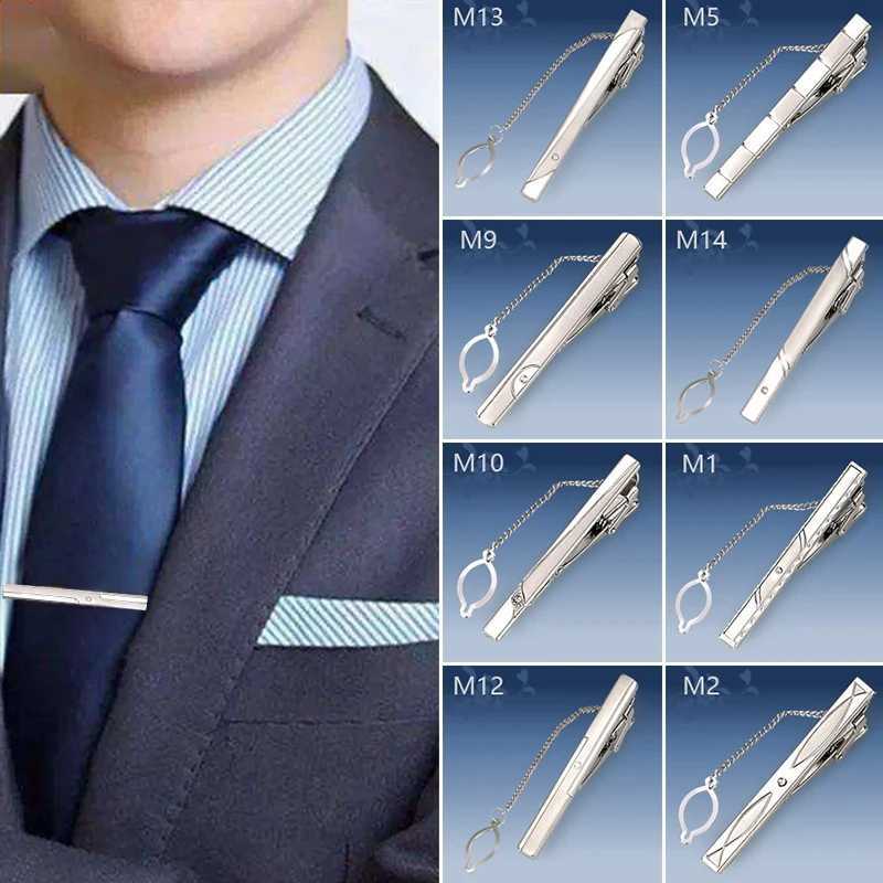 New Design Metal Tie Clip For Men Wedding Necktie Tie Clasp Clip Gentleman Ties Bar Crystal Tie Pin For Men Accessories JewelryX240914