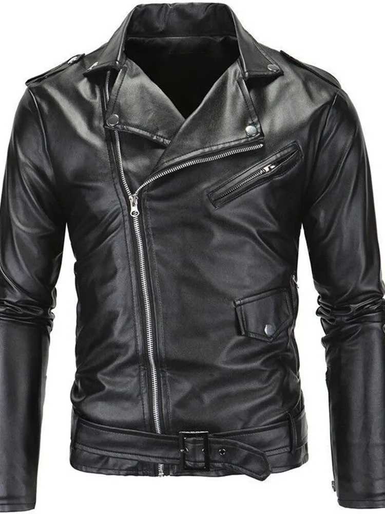2024 Spring and Autumn New Fashion Solid Color Retro PU Leather Mens Casual Loose Comfortable Large Size High Quality JacketX240913