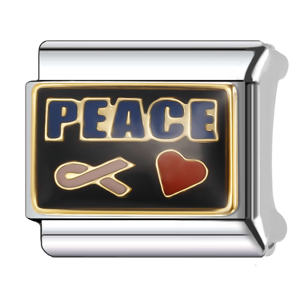 New Women's Gift I love you Bead Italian Charms Links Bangle Beads Fit 9mm Stainless Steel Bracelet Making DIY For Women Fashion Jewelry