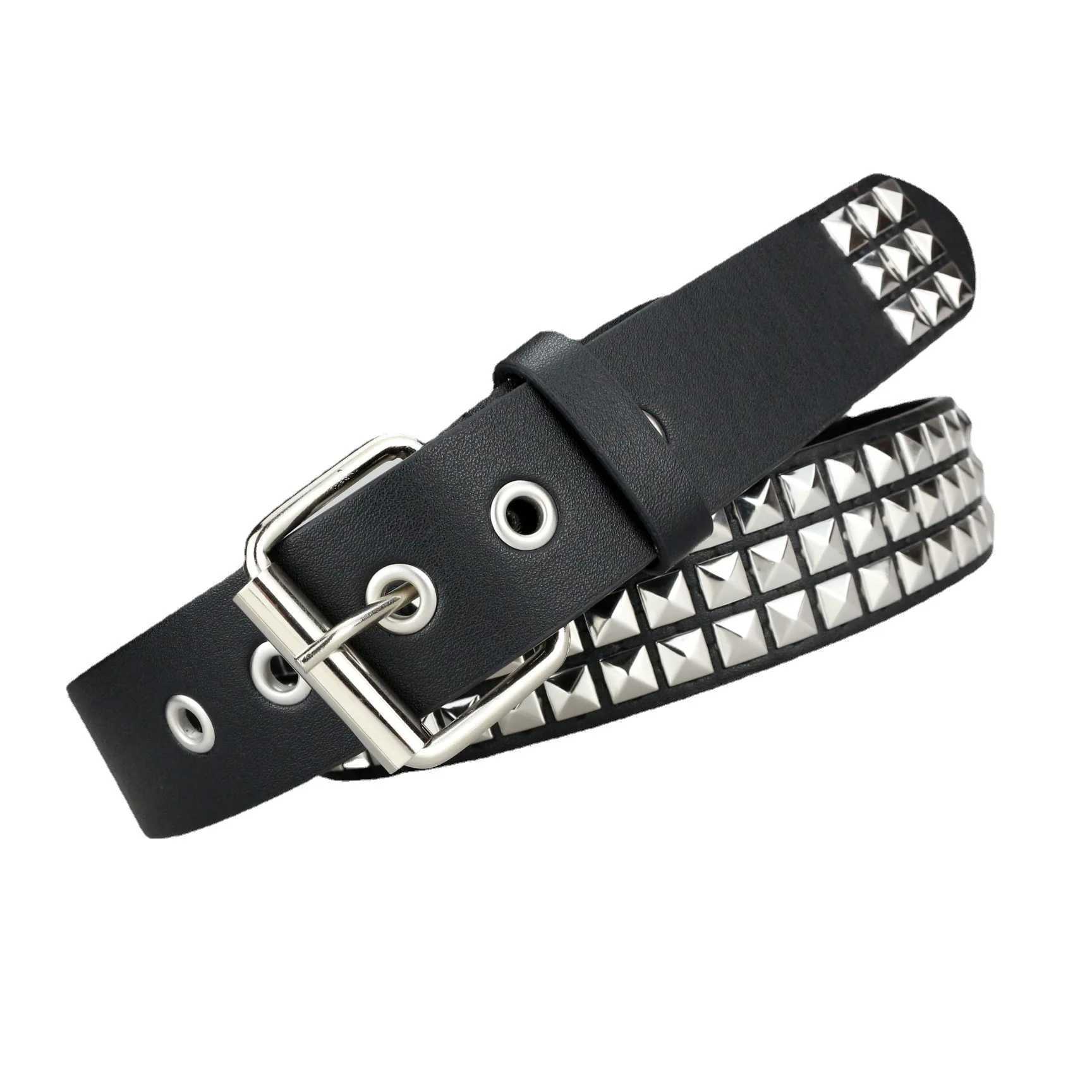 Women Men Belt 2024 Casual PU Leather Rivets Adjustable Cinch Belt Waistband for Daily Street 105/115/125cmX240914