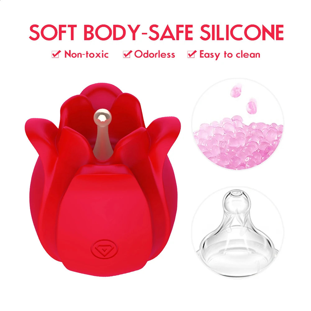 Tulip Rose Vibrator Clitoris Powerful Mini Clit Massager Oral Sex Toys Nipple Clips Tongue Licking Clitoral Stimulator for Woman 240914