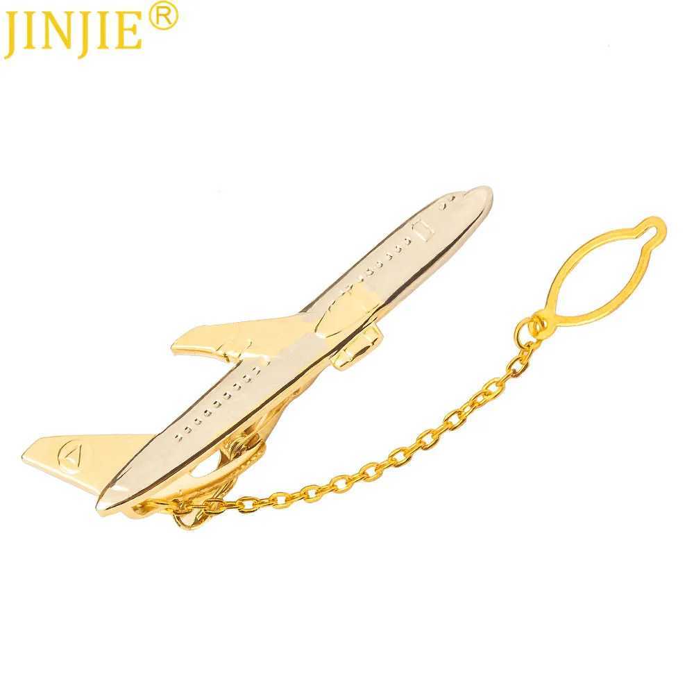 Mans Tie Clip New Arrivals Golden Plating Airplane Tie Clip Business Fashion Korean Version High-end Tie Clip WholesaleX240914