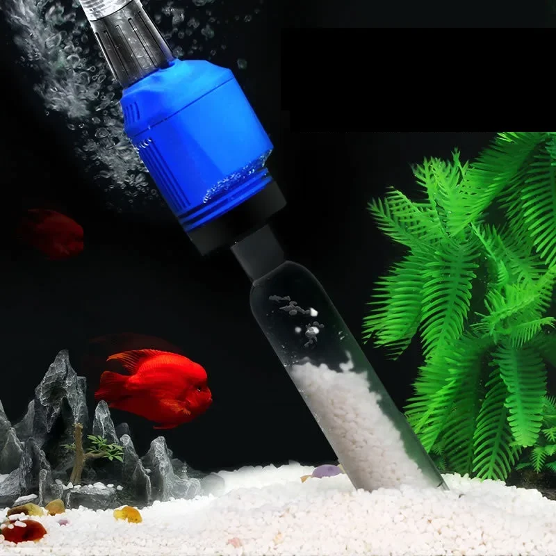 Electric Gravel Cleaner Automatic Aquarium Cleaner with Sponge Filter Fish Tank Vacuum Gravel Cleaner for Medium and Large Tanks