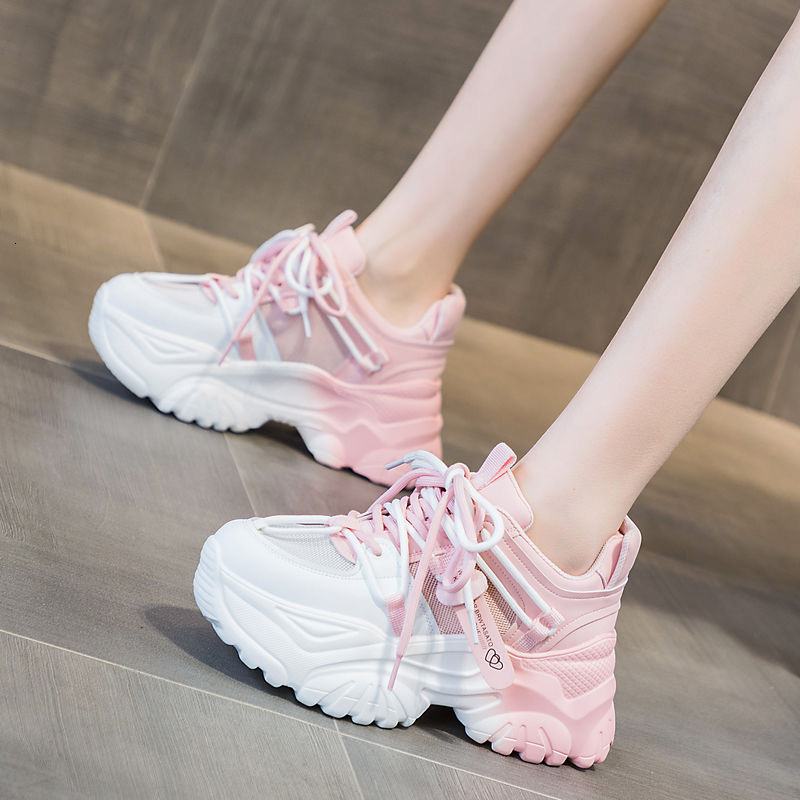 Women's Casual Shoes Spring Sneakers Platform Woman-shoes Tennis Female Fashion Thick Sole 2024 Roses Trainers Increased I