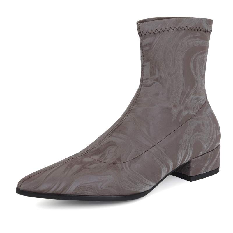 Ankle Elegant Boots for Women Autumn Winter 2024 Embroider Short Boot Low Heels Footwear Shoes Ladies Large Size Comfort 58af Comt