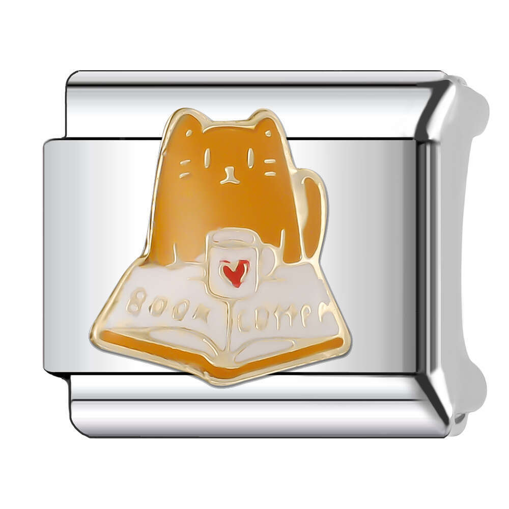 New Women's Gift butterfly Bead Italian Charms Links Bangle Beads Fit 9mm Stainless Steel Bracelet Making DIY For Women accessories Fashion Jewel