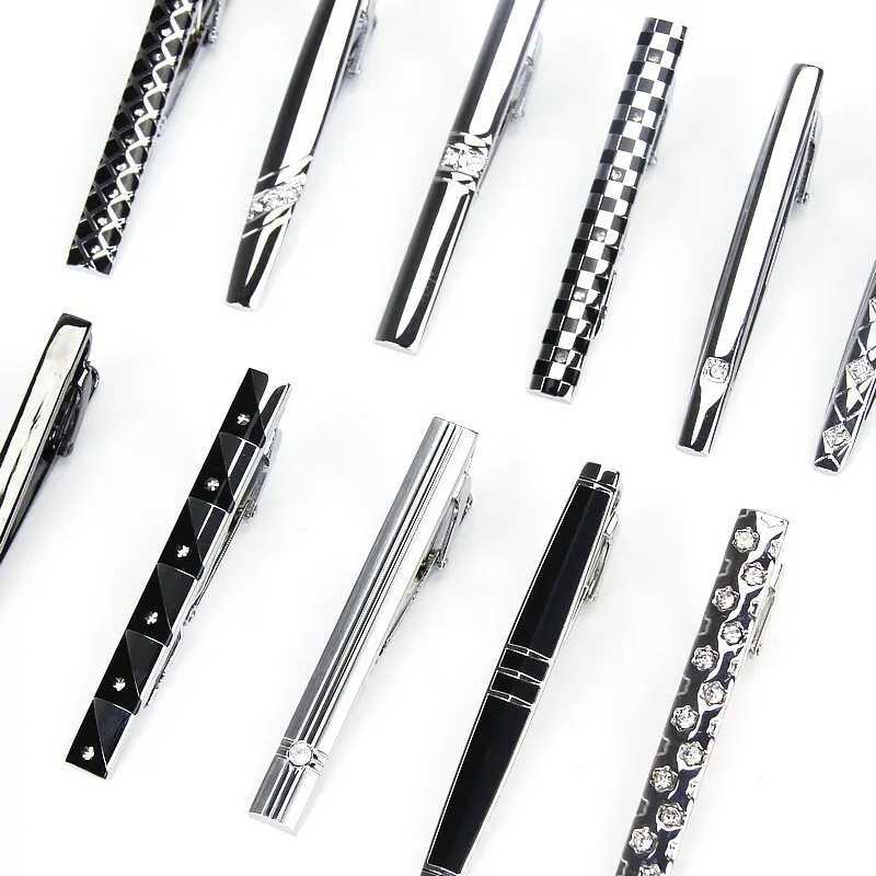 Tie Clip For Men Classic Meter Tie Clips Copper Tie Bar Quality Enamel Tie Collar Pin Crystal Business CorbataX240914