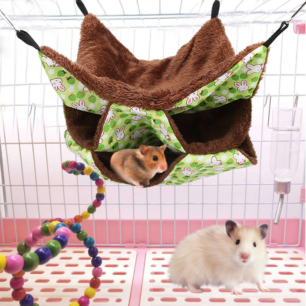 Three Layer Small Pet Warm Hammock Hanging Bed Sleeping Bag For Hamster Sugar Gilder Squirrels