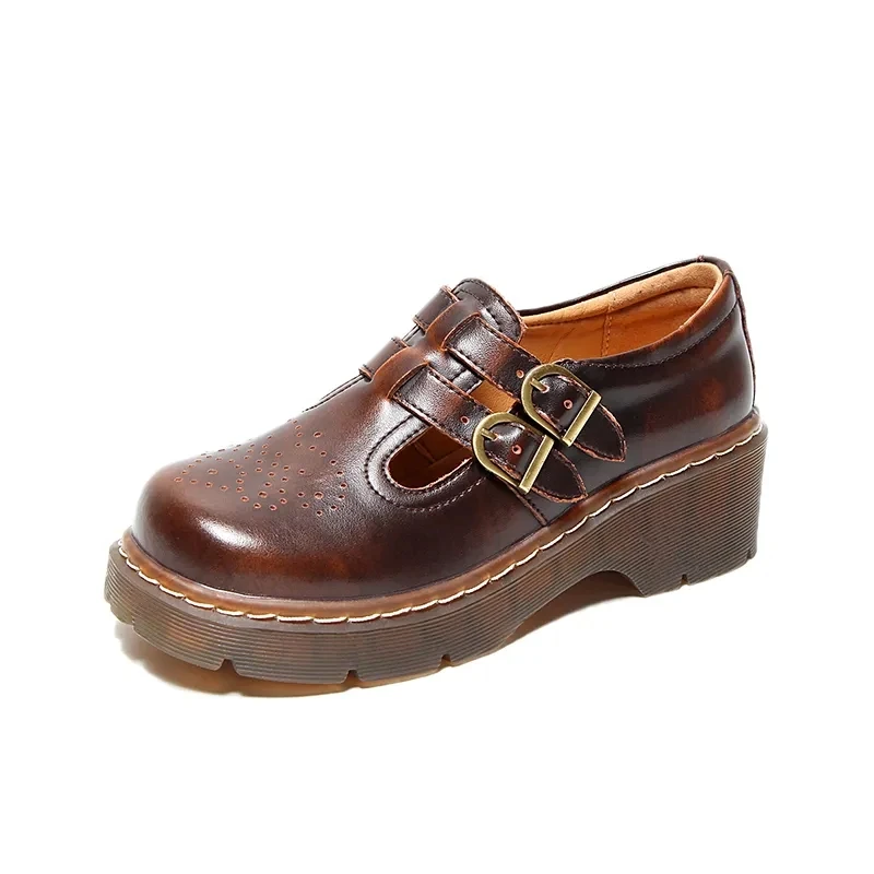 Brand women's shoes thick bottom Japanese Mary Jane shoes women cute big head jk small leather shoes for women