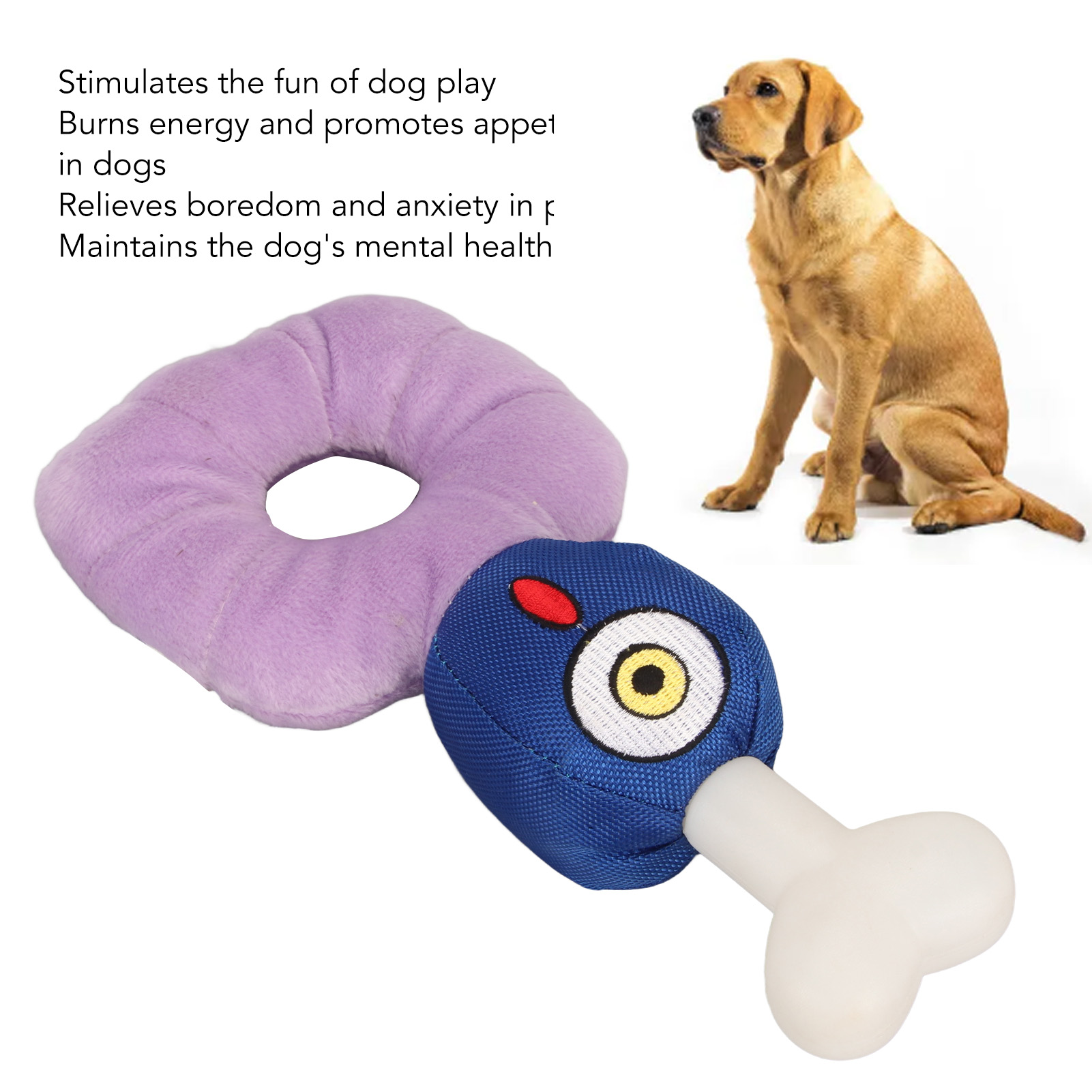 Dog Squeaky Plush Toy Teeth Cleaning Interactive Soft Skin Friendly Stuffed Pet Chewing Toy For Puppy
