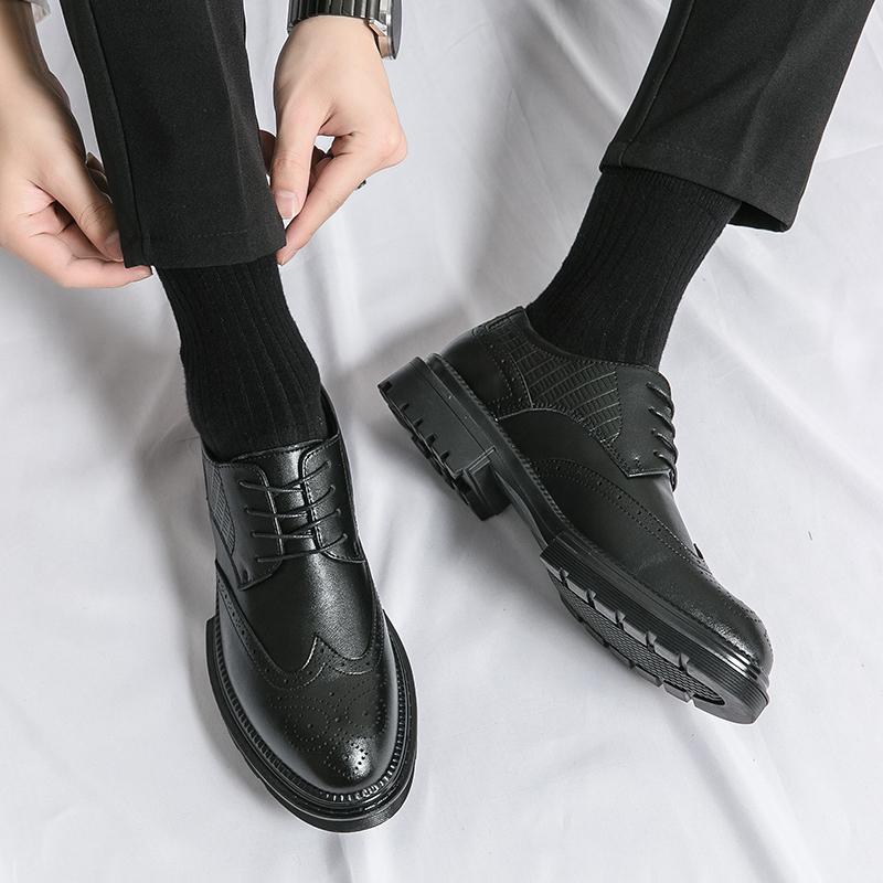 Brand Classic Leather Casual Soft Soles and Wear-resistant Men's Commuting Work Versatile Low Top Shoes 7116