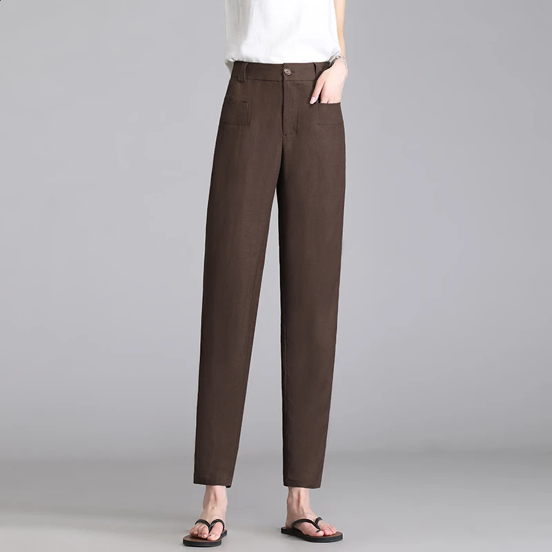 Korean version linen harem pants for women in spring and summer thin middleaged elderly cotton hemp 240913