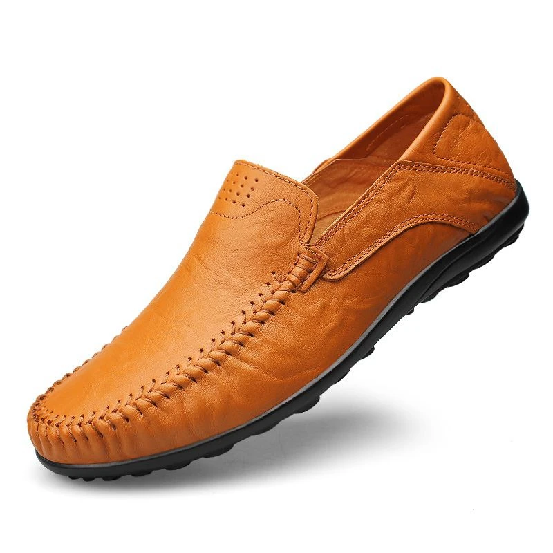 Men's Casual Leather Loafers - Breathable Slip-On Shoes 4 SlipOn