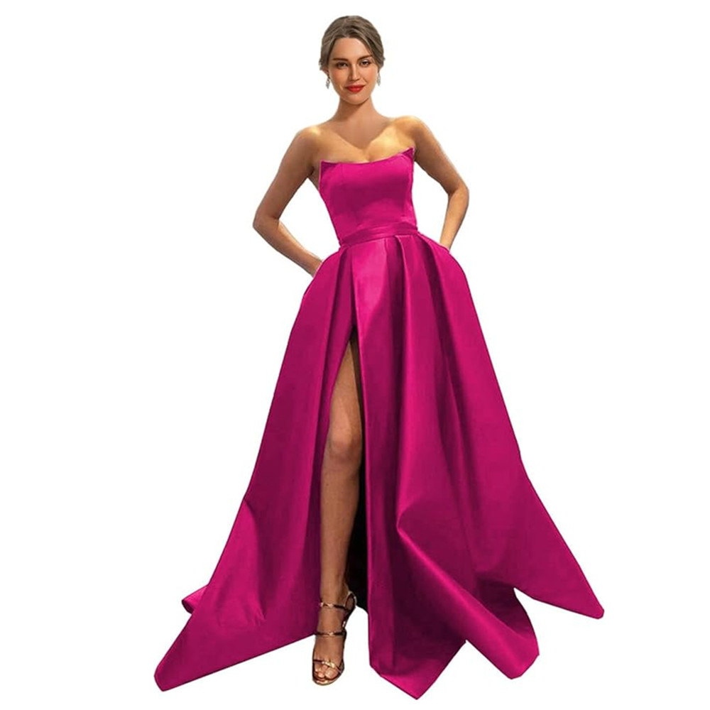 Princess A-Line Off Shoulder Prom Dresses Tulle Pink Evening Gowns Floor Length Elegant Formal Party Gown for Women 01