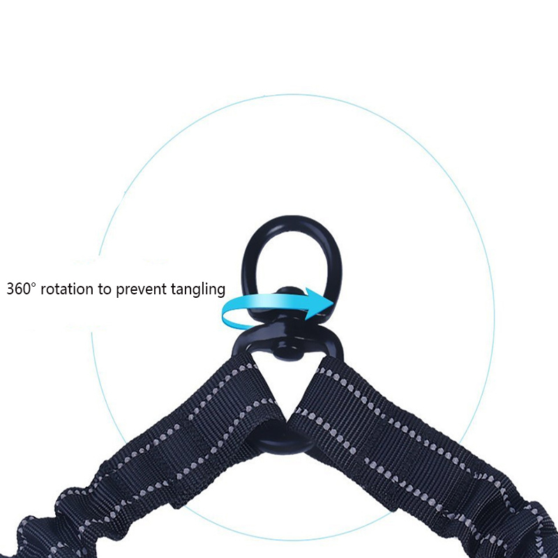 Multifunctional pet leash reflective one drag two double-headed dog leash nylon elastic dog leash for medium and large dogs out