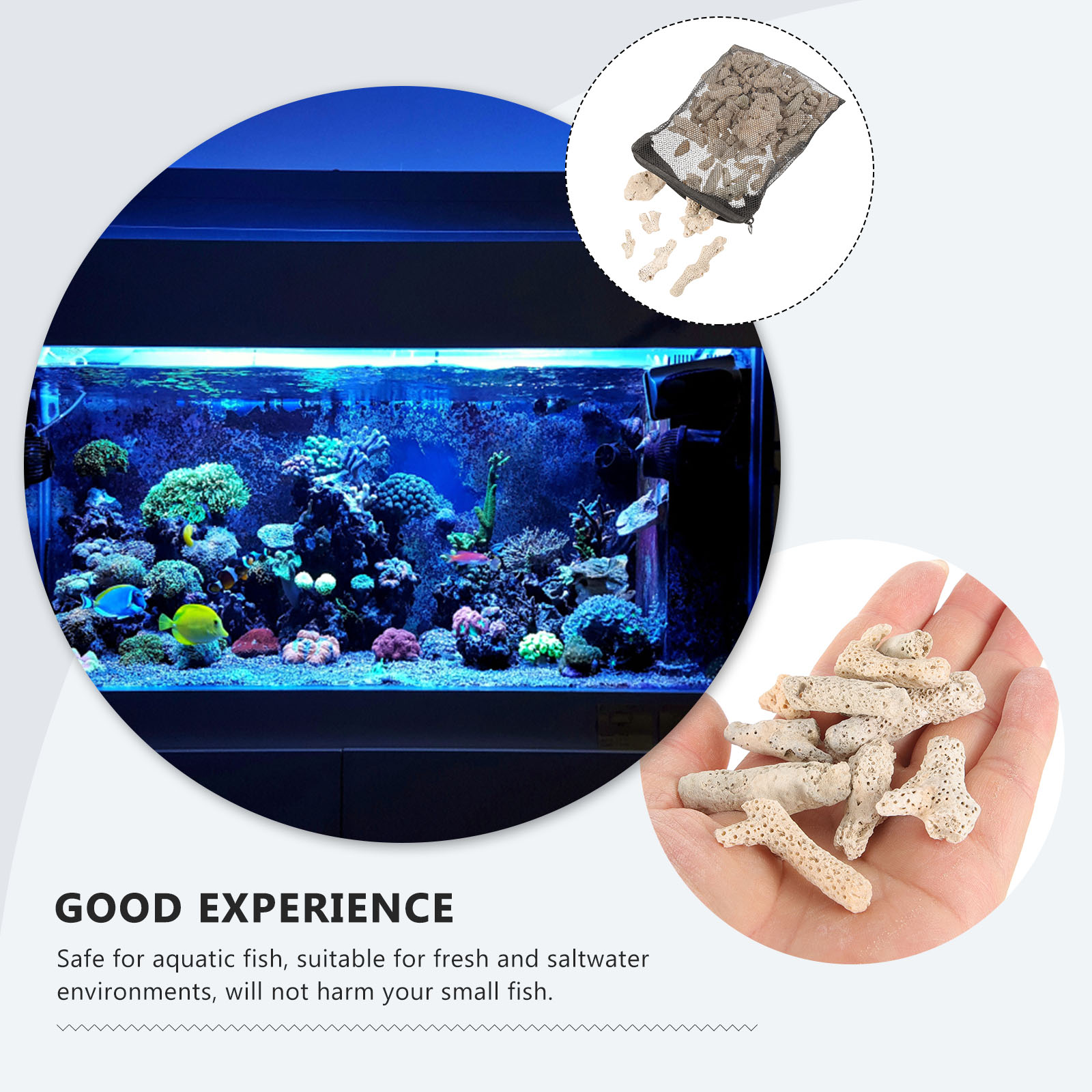 Fish Bowl Coral Bone Sand Filter Media For Aquarium Supply Tank Outdoor Accessories