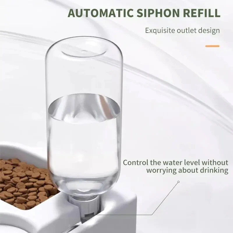 Automatic Drinking Love Pet Bowl Moisture-proof Large Capacity Cat Bowl Dog Basin Dual-use Multi-functional Drinking And Feeding