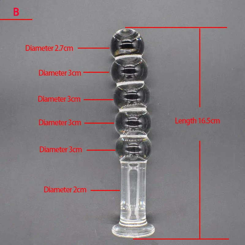 Glass 8 Anal Beads Butt Plug Gspot Stimulation Dildo Penis Artificial Dick Gay Masturbate Adult Sex Toy For Women Men 240711