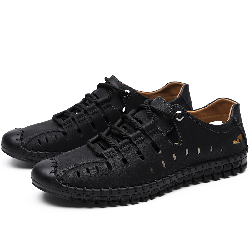 Big Size38-48 Summer Cool Fine Hand-stitched Thread Men Sandals Casual Designer Beach Shoes High Quality Boy Shoes Free Shipping