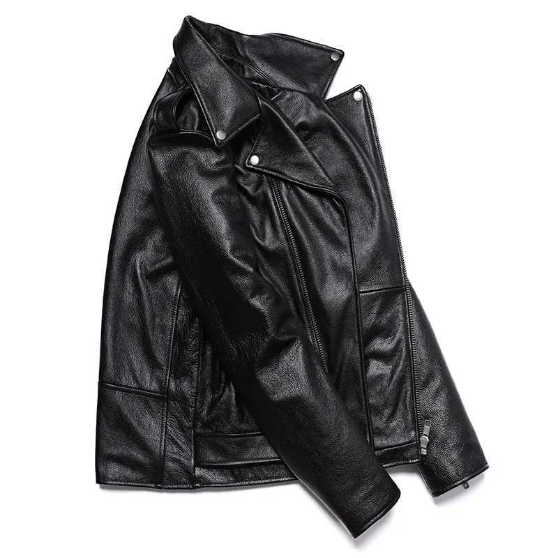 Classical Motorcycle Jackets Men Leather Jacket 100% Natural Cowhide Thick Moto Jacket Winter Biker Clothes Slim Coats M192X240913