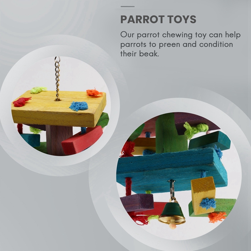 AAAC-Bird Chewing Toy Large Medium Parrot Cage Bite Toys African Grey Macaws Cockatoos