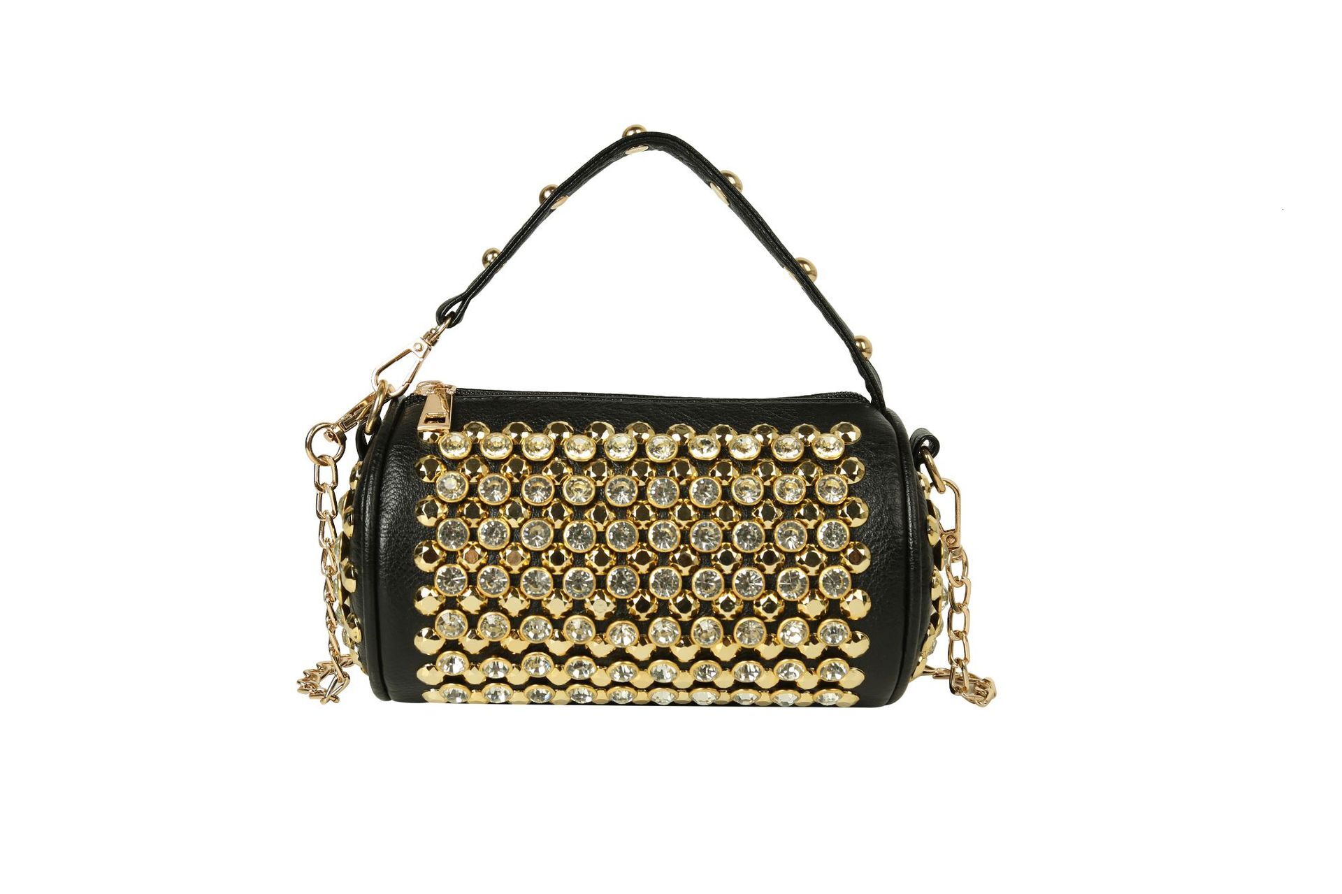 New fashion cylinder bag female hand crossbody single shoulder diamond bag fringe trend all-match female bag