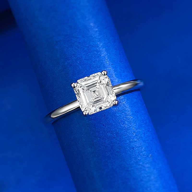 6MM Solitaire Moissanite Diamond Wedding Rings Simple Fine Jewelry Real 100% 925 Sterling Silver Pagoda Cute Gemstones Party Eternity Women Engagement