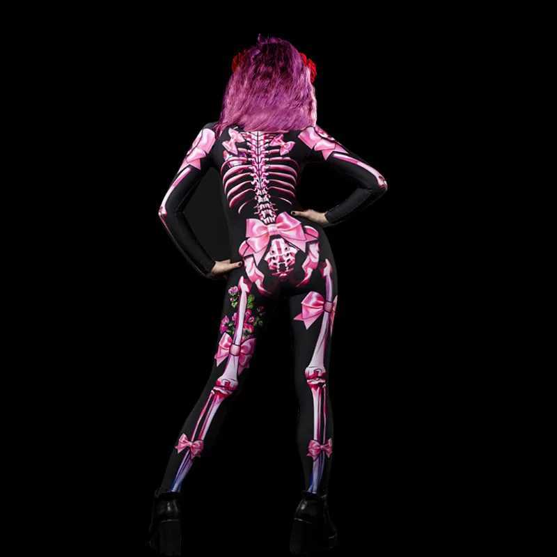 Halloween costume skeleton ghost soap Spoof skeleton jumpsuit womens costume party props parents children party costumes W240914