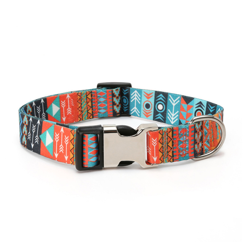 Forest Pattern Collar Pet Accessories Pet Stripes Polyester National Wind Dog Rope Adjustable Nylon Personalized Pet Collar