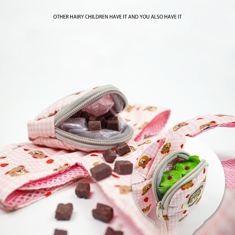 Dog Harness Backpack,Breathable Pet Leashes Vest Cute Bear Bag Lightweight Self Backpack for Pet Outdoor Training Walking Hiking