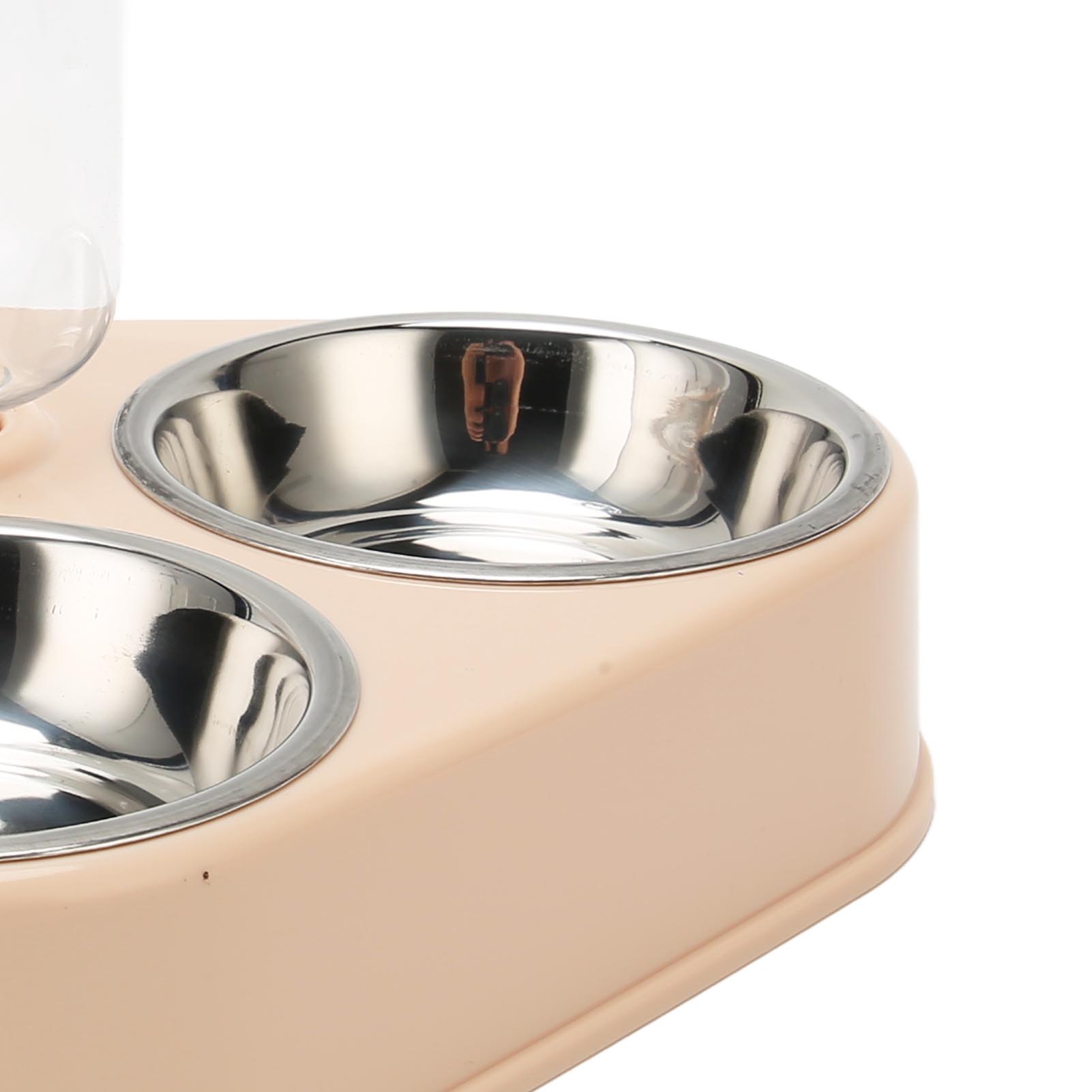 Pet Waterer Bottle Food Bowl Set Prevent Spill Triple Cat Bowls With Automatic Water Bottle For Cat Dog