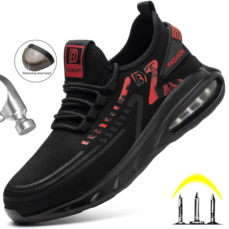 Cushion Air Steel Toe Men Women Work Sneakers Light Anti-Smashing Safety Boots Indestructible Shoes 2bd5