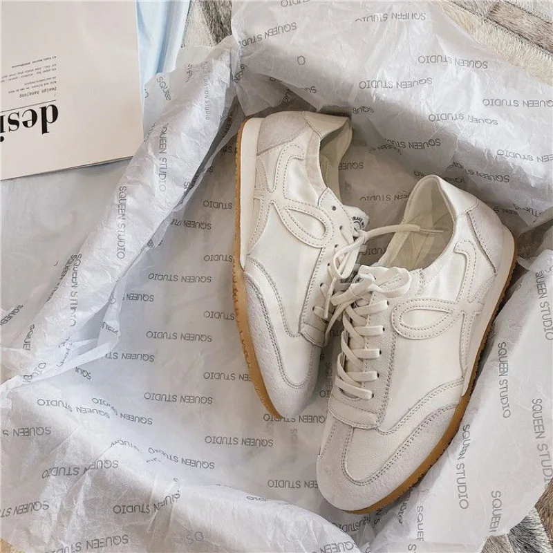 Soft Sole Women's Flats Casual hot Summer Shoes Color Block Ins2024 Versatile White