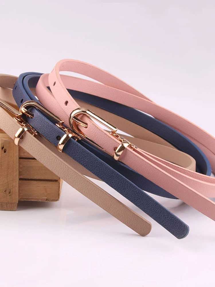 2023 New Faux Leather Thin Belt Girls Candy Color Skinny Waist Belt Women Adjustable Belt Simple Solid Color Trendy WaistbandX240914