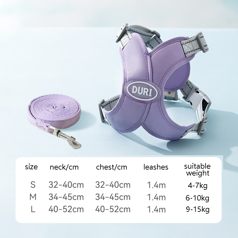 Dog Harness & Leash Set Reflective Adjustable Vest Harness Medium Small Dog Teddy Corgi Bichon Walking Leash for Outdoor Travel