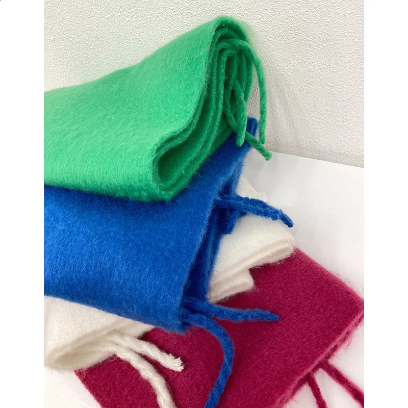 Solid Color Women Thick Shawl Scarf Winter Warm Fashion Pashmina Scarves Long Tassel Hijab Stole Bufanda Mujer 240912