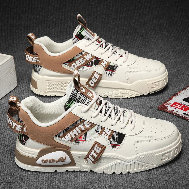Men's Shoes Summer 2024 New Trendy Sporty Casual Versatile Board Shoes Breathable Increased Height Small White