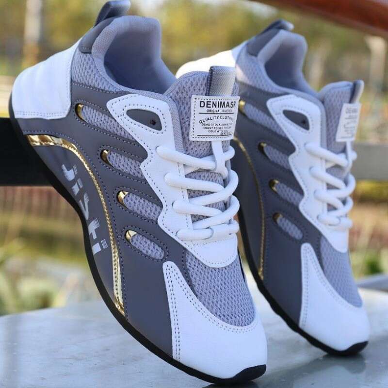 Men Autumn Fashion Mesh Breathable Lightweight Casual Shoes New Comfortable Soft Bottom Flats Lace Up Sneakers