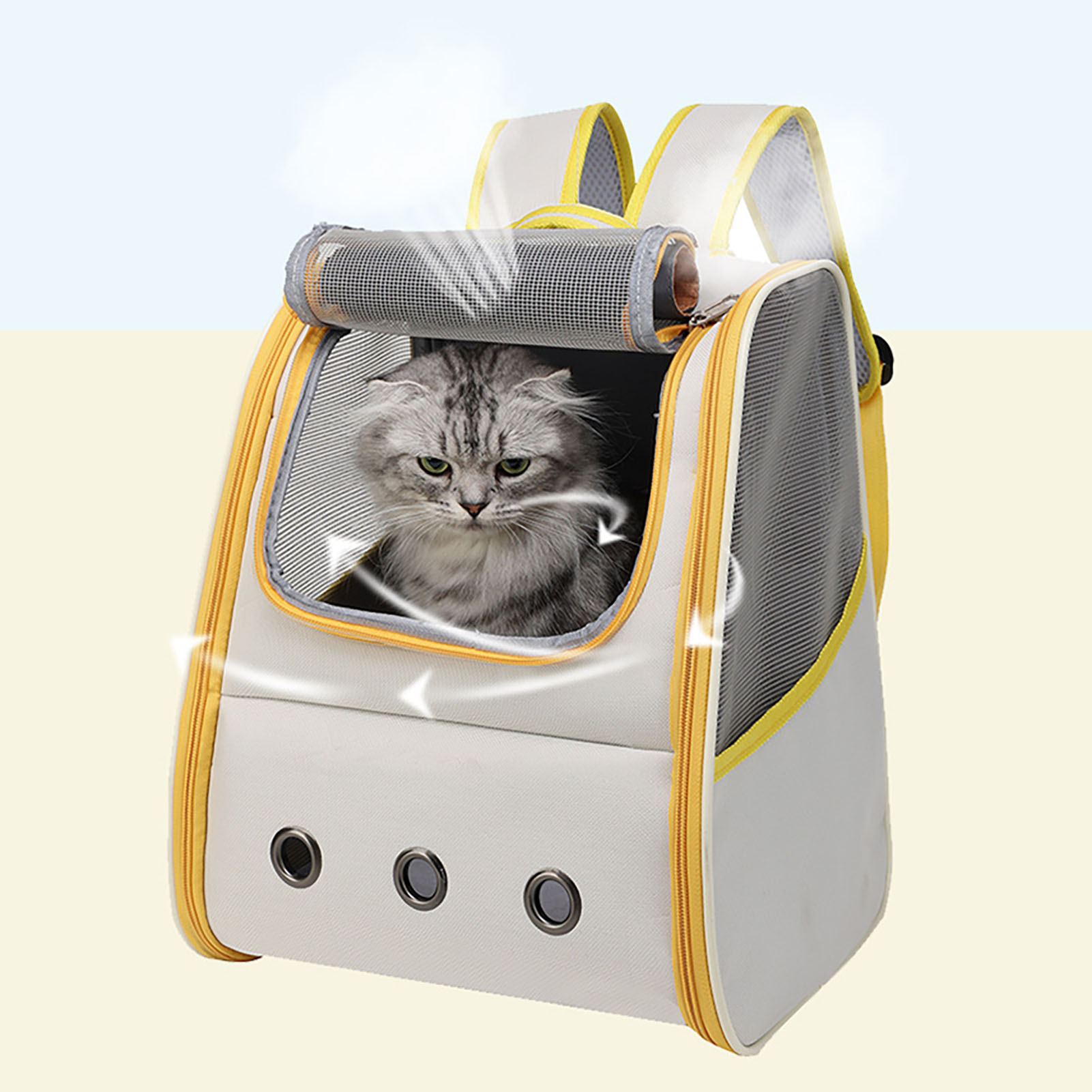 Cat Carrying Backpack Breathable Large Window Portable Pet Travel Carrier Bag With Handle For Puppy