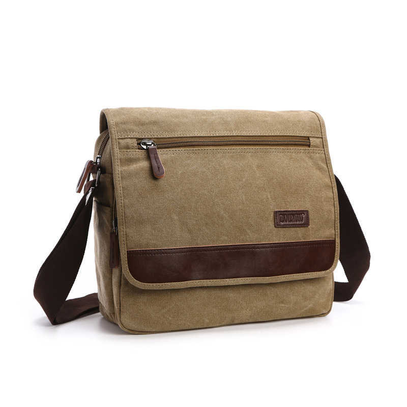 Men's casual canvas bag Korean fashion Single Shoulder Messenger Bag student schoolbag 240915