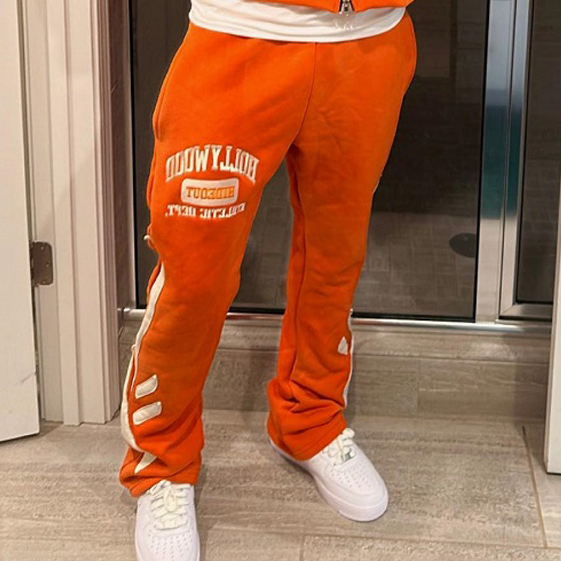 Y2K Hip Hop Tracksuits: Printed Patchwork Loose Hoodie & Joggers Set for Men and Women