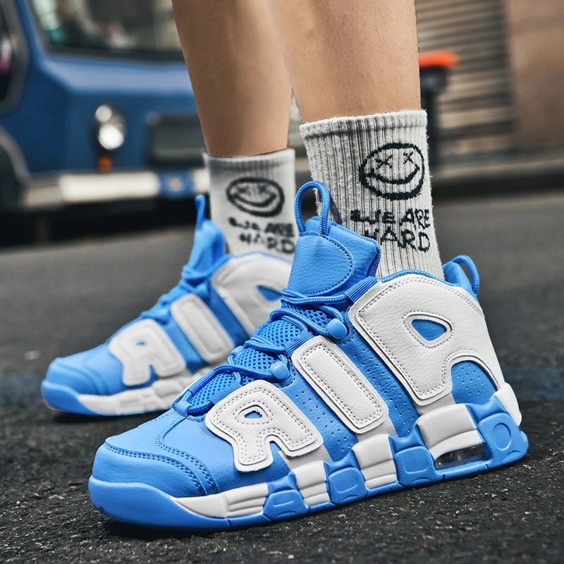 Men's Basketball Shoes Air Cushion Outdoor Wearable Non-slip Sneakers Breathable Gym Training Footwear Black Sneakers Women