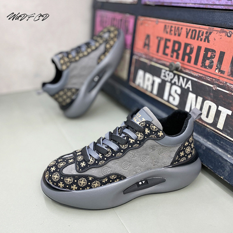 2025 new Men Sneakers Chunky Soft Sole Running Fashion Casual Microfiber Leather Breathable Height Increased Platform Board Shoes 0ea9 053f