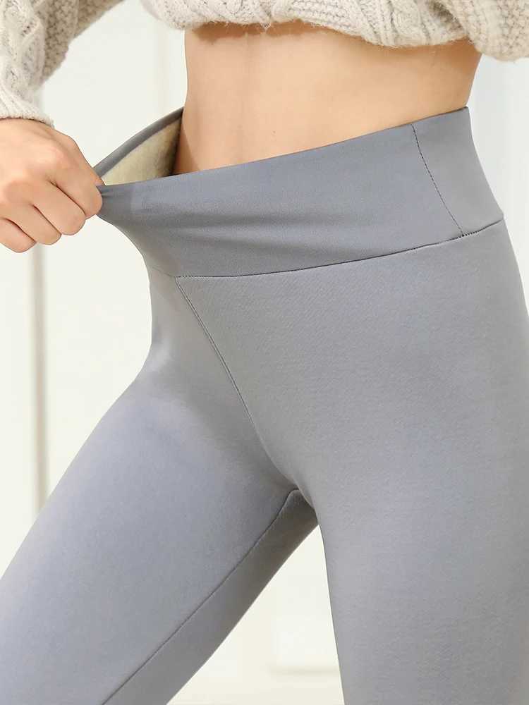 Women Warm Winter Thick Leggings High Waist Black Fleece Leggins for Women Velvet Lamb Wool Pants Cold Resistant Pants FemaleX240914