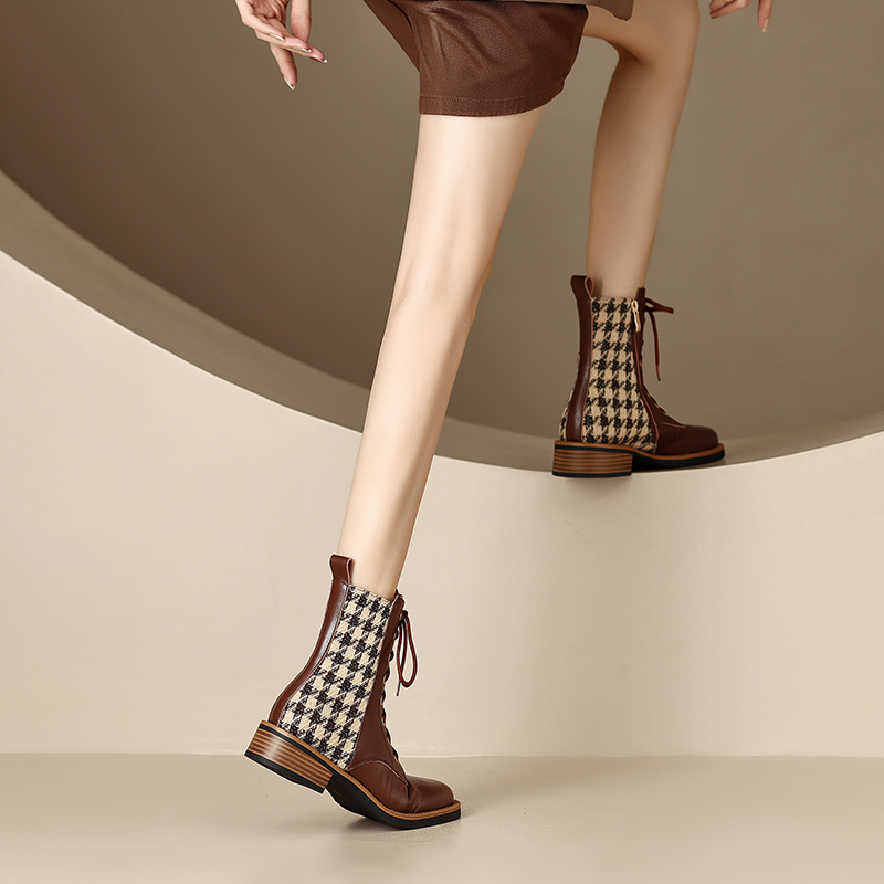 2024 New Autumn/Wier Ankle Women New Retro Boots Handmade Shoes Genuine Leather ac33
