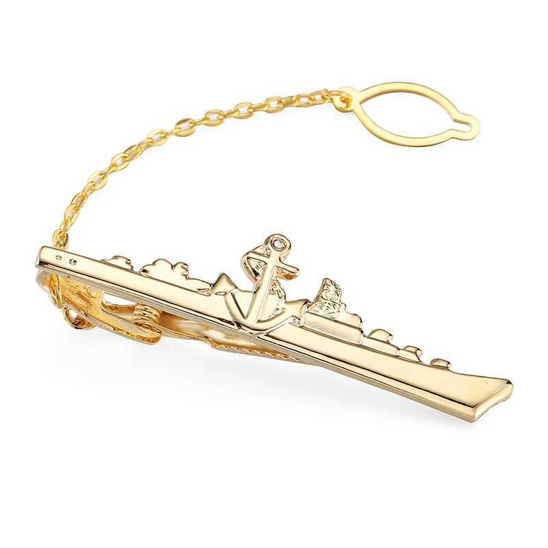 High quality mens and womens tie clips classic metal Ship anchor model clips shirt accessories jewelry giftsX240914