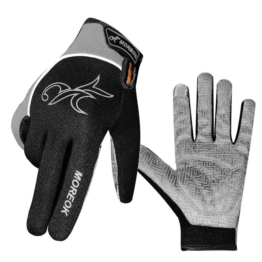 MOREOK Gel Pads Bike Gloves Full finger Autumn Cycling Gloves Anti-slip Touch Screen Bicycle Gloves for Men Women Y240914