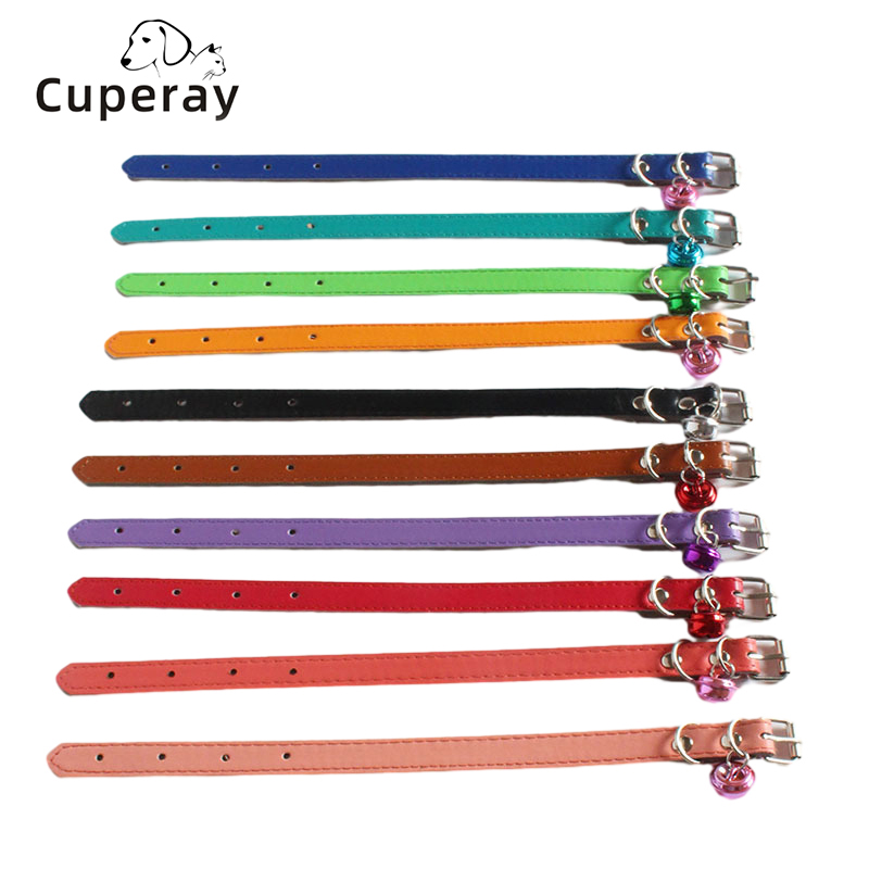 Pet Leather Collar Anti-lost Bell Pendant Cat Collar Metal Buckle Adjustable Dog Collar for Cats,Small & Medium Dogs Pet Product