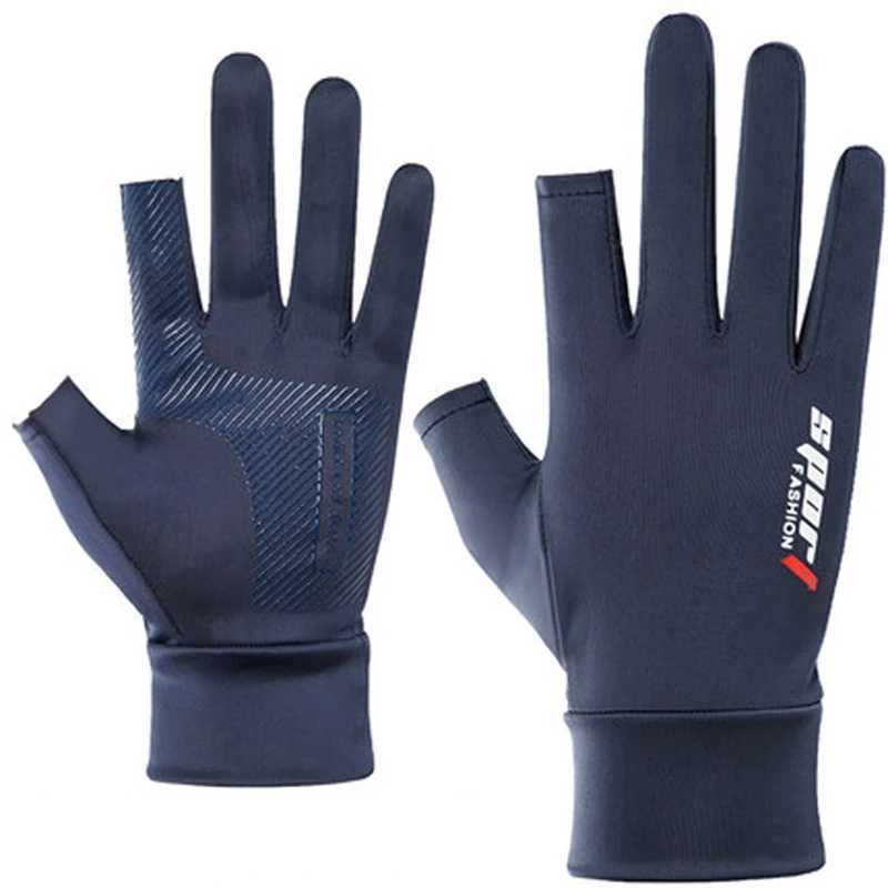 Summer Men Women Gloves Fishing Cycling Ice Silk Breathable Elastic Sun Protection Touchscreen Fitness Sports Driving Gloves Y240914