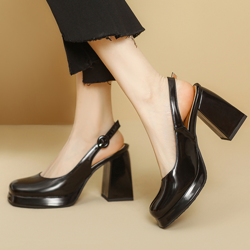 2025 new Summer Sgbac Women Sandals Fashion Black White Pumps For Girls Elegant High Heels Wedding Shoes Ladies Large Size 431f